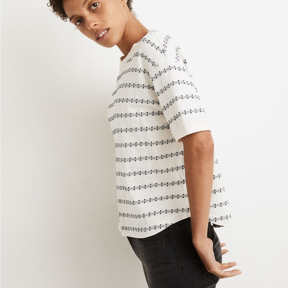 MADEWELL Everyday crop jacquard stripe EUC - Picture 5 of 6